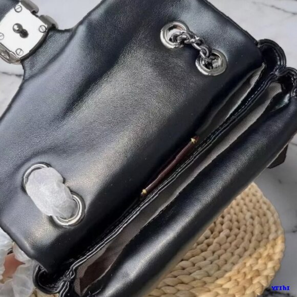 COACH Tabby Shoulder Bag 20 Quilted Black Silver